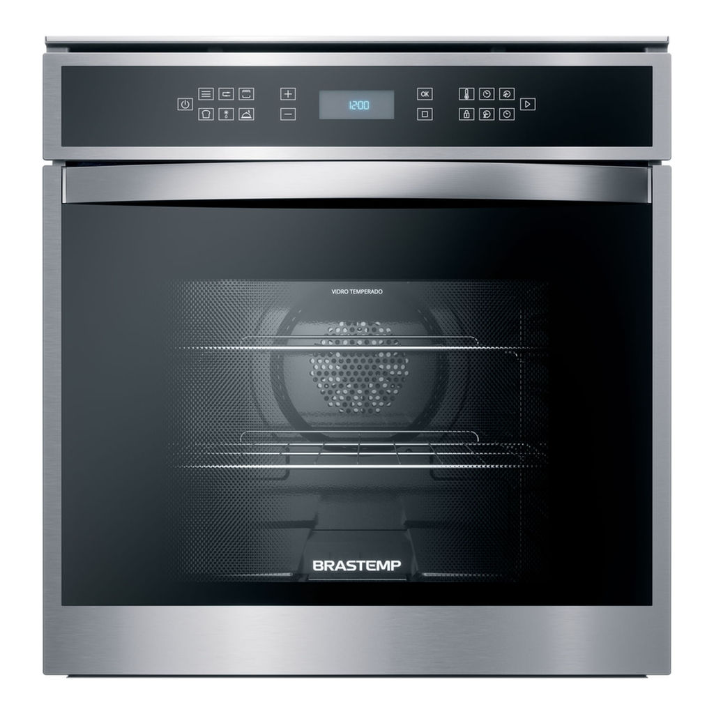 Imagem Forno de Embutir Elétrico Brastemp 84 Litros Cor Inox com Convecção e Termômetro Meat Control - BOT84AR