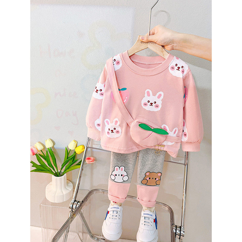 Meninas primavera outono ternos moda bonito crianças roupas moda bebê 2026 novo estilo bebê menina primavera roupas de d