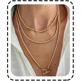 Colar em Y com Pérolas Douradas e Prateadas da Bravace para Mulheres, Colar Longo em Camadas, Bijuteria Boêmia, Colar De