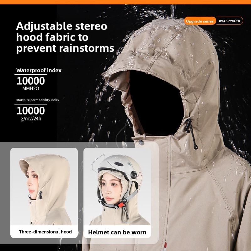 Capa De Chuva Para Veículo Elétrico , Corta-Vento De Uma Peça , Corpo Inteiro Integrado Com Mangas Compridas