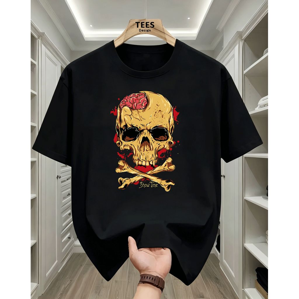 2026 Camiseta Feminina Skull e Ossos Estiloso Moderno Confortável Moda Feminina Tendência