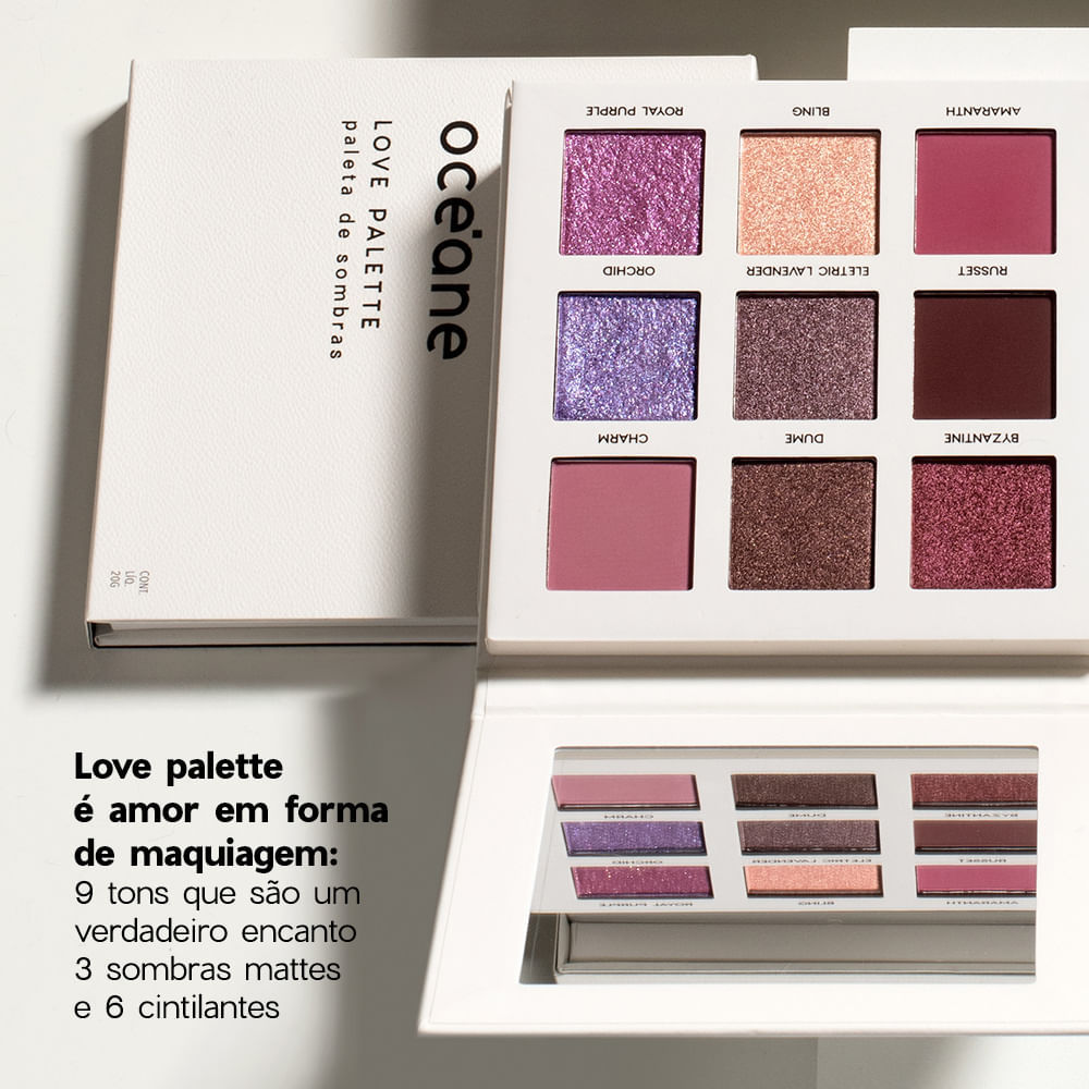 Kit Paleta de Sombras Love + Sombra Líquida Pêssego Océane Limited (2 Produtos) · foto 2