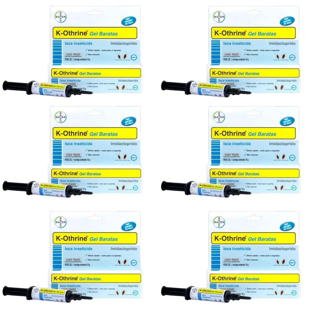 6 K-othrine Baratas Gel 10g Inseticida Isca Controle Baratas