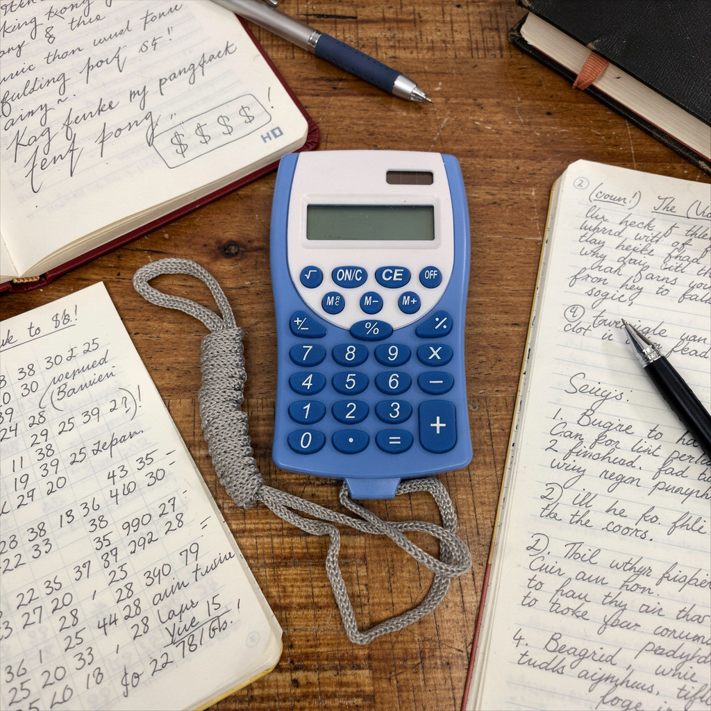 Calculadora Pequena com Cordão KK1660 🧮✨ | Mini Calculadora de Bolso, 8 Dígitos, Portátil, Colorida