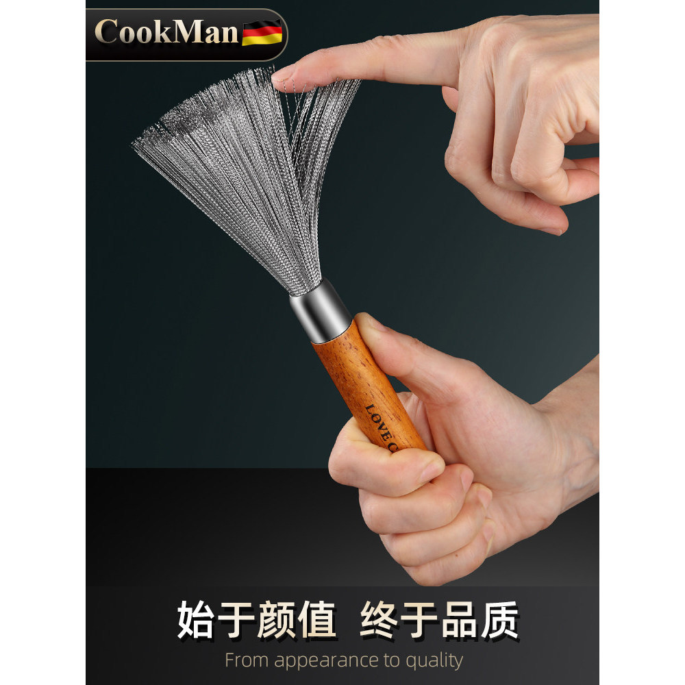 Escova de panela de aço inoxidável 304 Cabo longo Escova de descontaminação de limpeza Nano Escova de arame Escova de pa