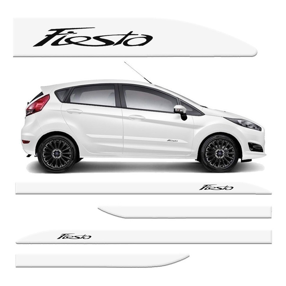 Friso Lateral Faca New Fiesta Hatch Branco Ártico Cor Origin