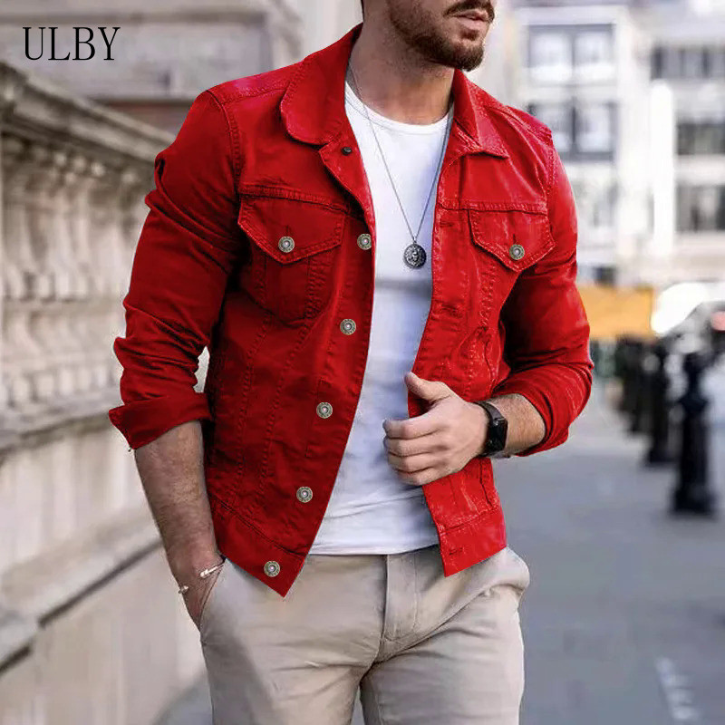 Jaquetas de Denim Masculinas Estilo Hip-hop, Streetwear, Casuais, Clássicas, Slim, Casaco de Jeans, Roupas de Marca Masc