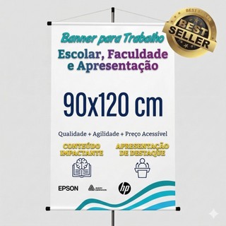 Banner Trabalho 90x120 cm Banner Escolar, Banner Faculdade, Banner Apresentação