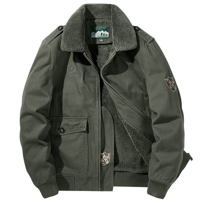Jaqueta acolchoada masculina de lã espessada jaqueta acolchoada de inverno jaqueta Bomber quente jaqueta masculina lapel