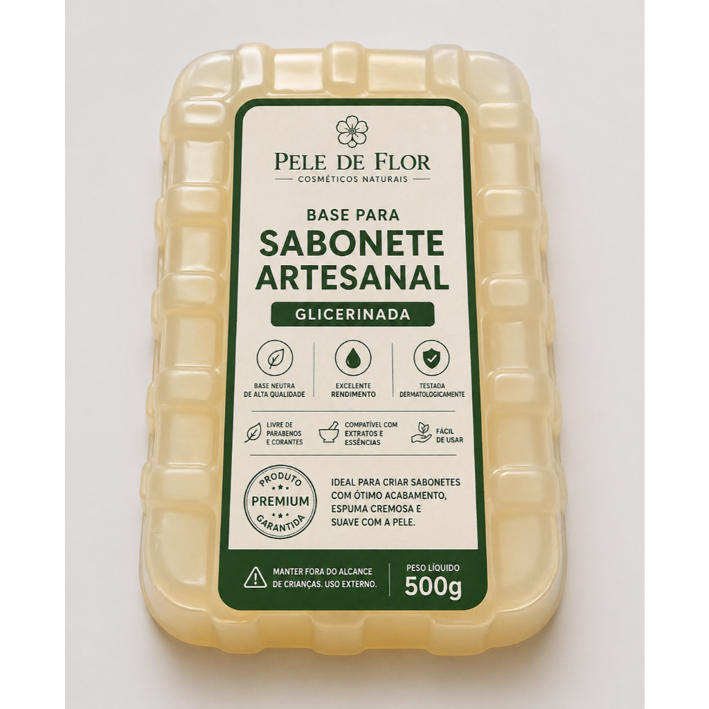 Base Glicerinada transparente para Sabonete Artesanal | Derrete Fácil + Alta Qualidade - 500g