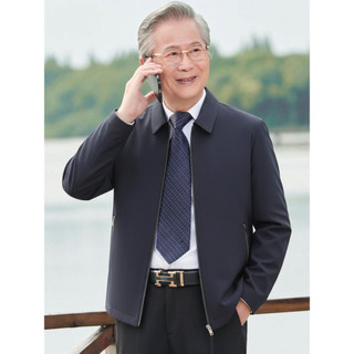 Primavera outono novo estilo de negócios Casual lapela jaqueta masculina com zíper jaqueta de meia-idade idosos pai usar