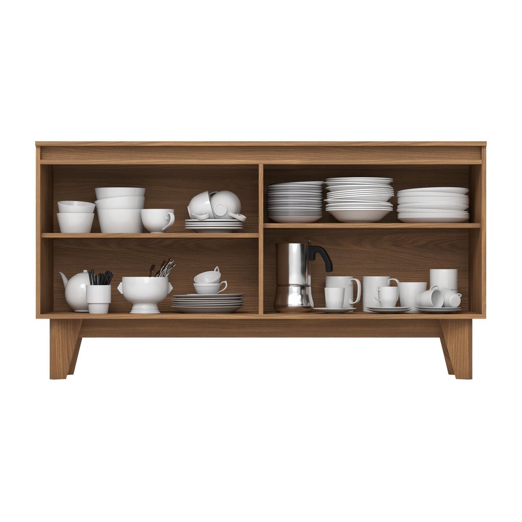 Buffet Aparador 4 Portas 150cm em MDP com Portas em MDF Nature Off White