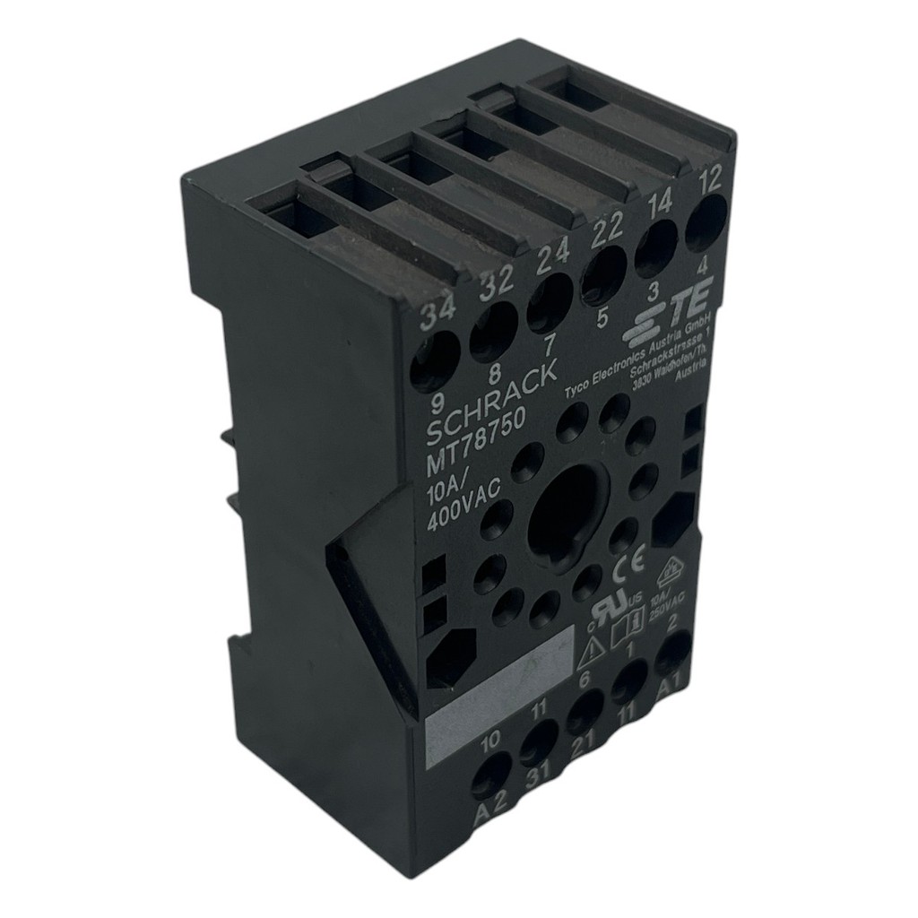 Base para Relé Schrack MT78750 10A 400VAC 11Pinos