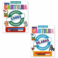Combo Nova Cartilha de Caligrafia 03 - Kit com 2 Cartilhas (Sílabas + Cores)