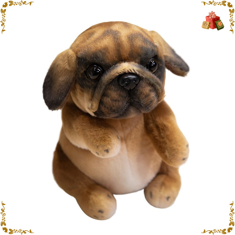 Pug Brinquedo De Pelúcia Rosto Enrugado Boneca De Cachorro Macio Realista Estilo Shar Pei Plushie Bonito Poodle Filhote