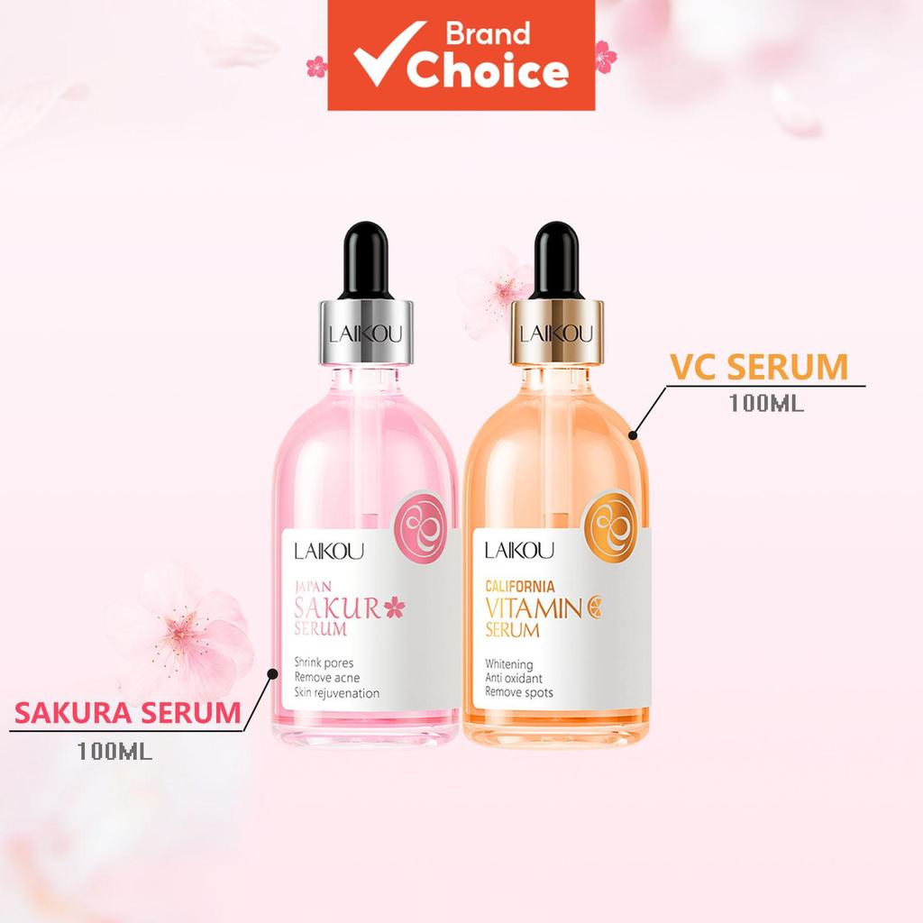 LAIKOU Pacote 2 em 1 - 100ml Sérum Japonês Glow & 100ml Essência Facial de Reparação e Clareamento com Vitamina C