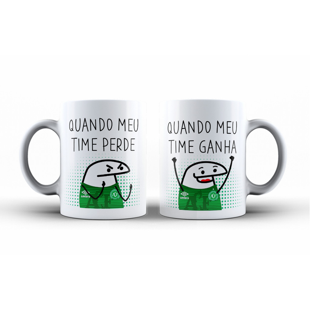 Caneca Flork Engraçada- QUANDO MEU TIME CHAPECOENSE GANHA/PERDE!- 325ml - Porcelana
