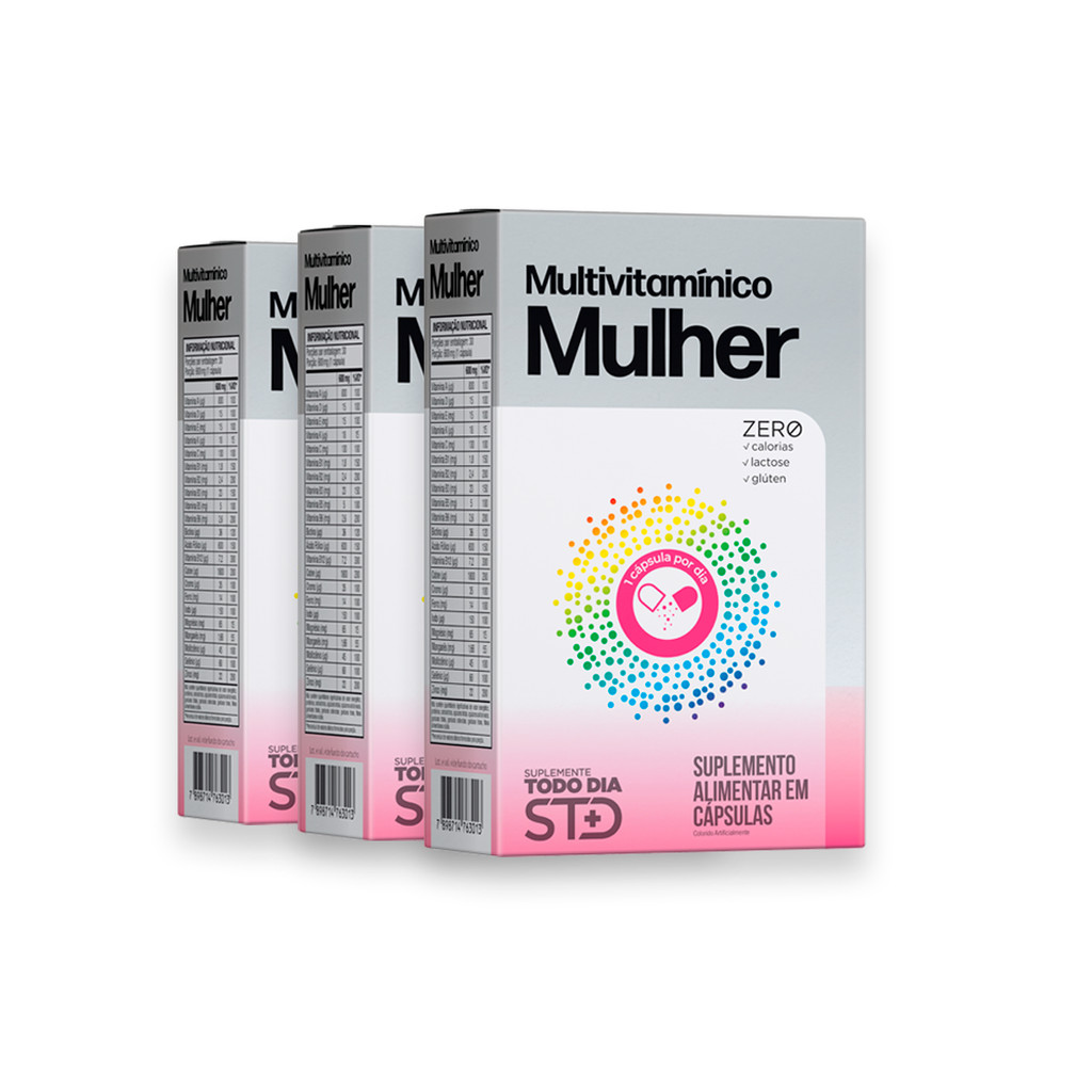 Kit 3 STD  Multivitamínico Mulher Katiguá 30 Cápsulas