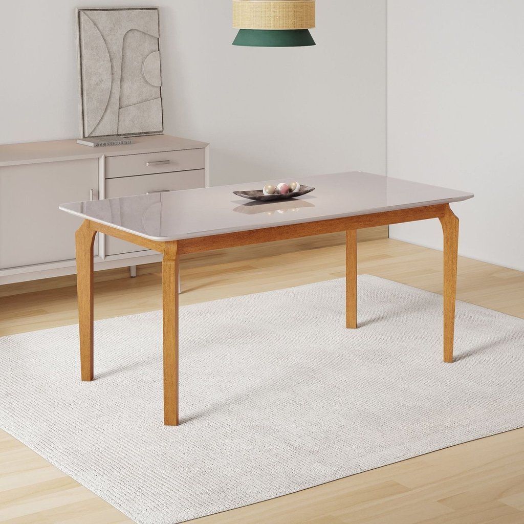Mesa Candian retangular 180 X 0,90 com Vidro 180