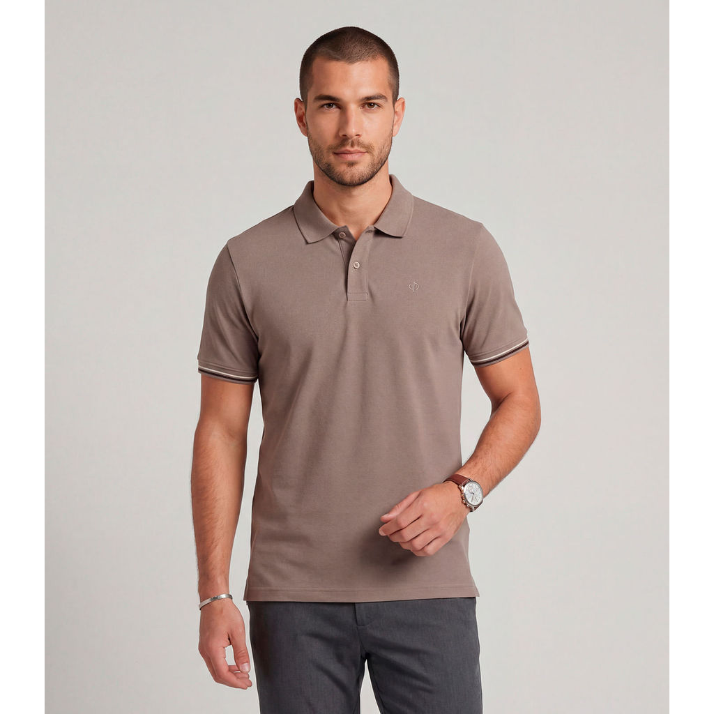 Polo Masculina Malhão Flamê Diametro Marrom