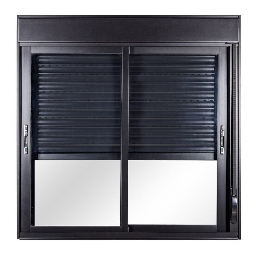 Janela 2 Folhas com Vidro Liso e Persiana Integrada Fita 120 X 120cm Topsul Esquadrisul