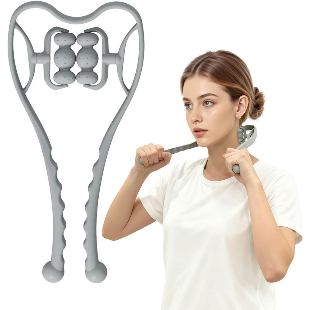 Neck Roller Massage Tool-Manual Neck Massager for Pain Relief Deep Tissue,6 Trigger Point Massager Ball for Neck&Shoulde