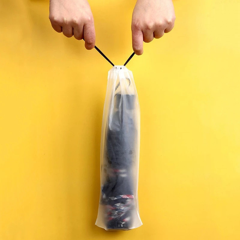 Guarda-chuva à prova d'água com cordão, bolso transparente, armazenamento de carro, capa
