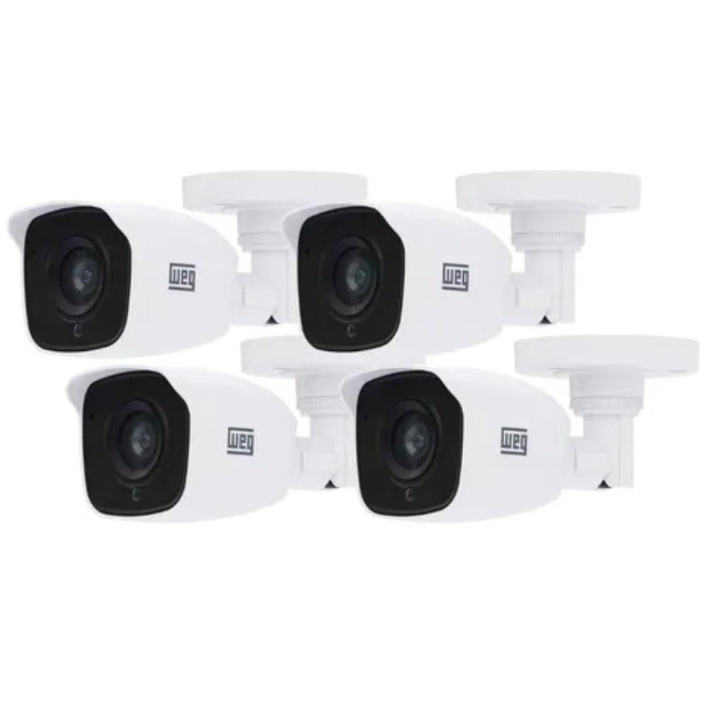 Kit 4 Câmera Segurança Bullet Analógica Weg Wcam 1mp 2,8mm