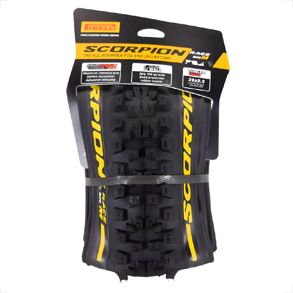 Pneu Pirelli Scorpion aro 29x2.50 Enduro Race M Bicicleta Bike Tubeless Kevlar sem arame