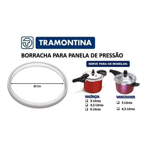 Borracha Panela Pressão Vancouver / Valencia 4,5 litros Tramontina 20cm Azul Silicone