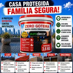 Manta Liquida Emborrachada Premium 1KG Ou 3,6KG Veda Tudo Lajes Telhas Telhados Muros e Fachadas