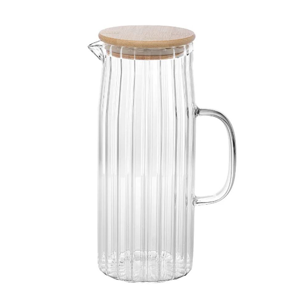 Jarra de Vidro Borossilicato Canelada Elegance 1,1L Com Tampa Mark Blank