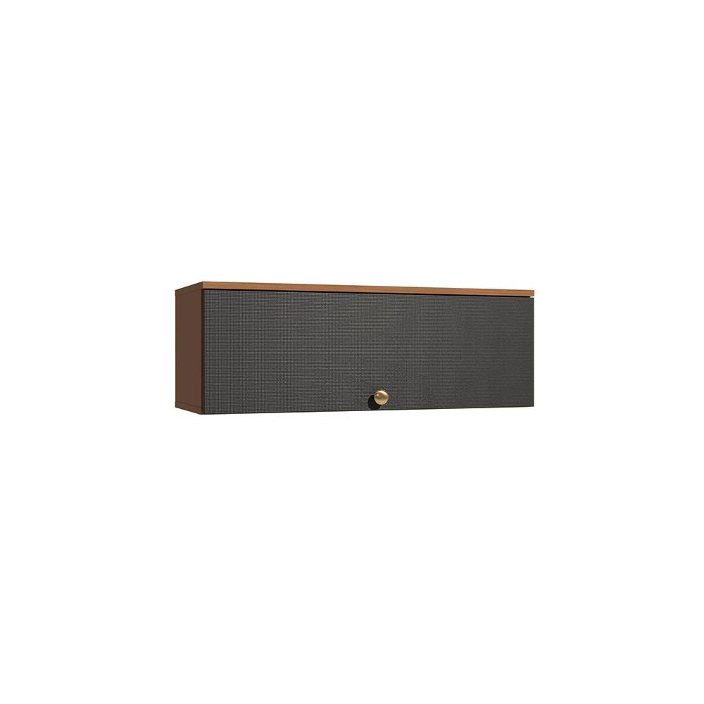 Armário Aéreo Basculante 1 Porta 80cm Elara Kappesberg Canela/Preto