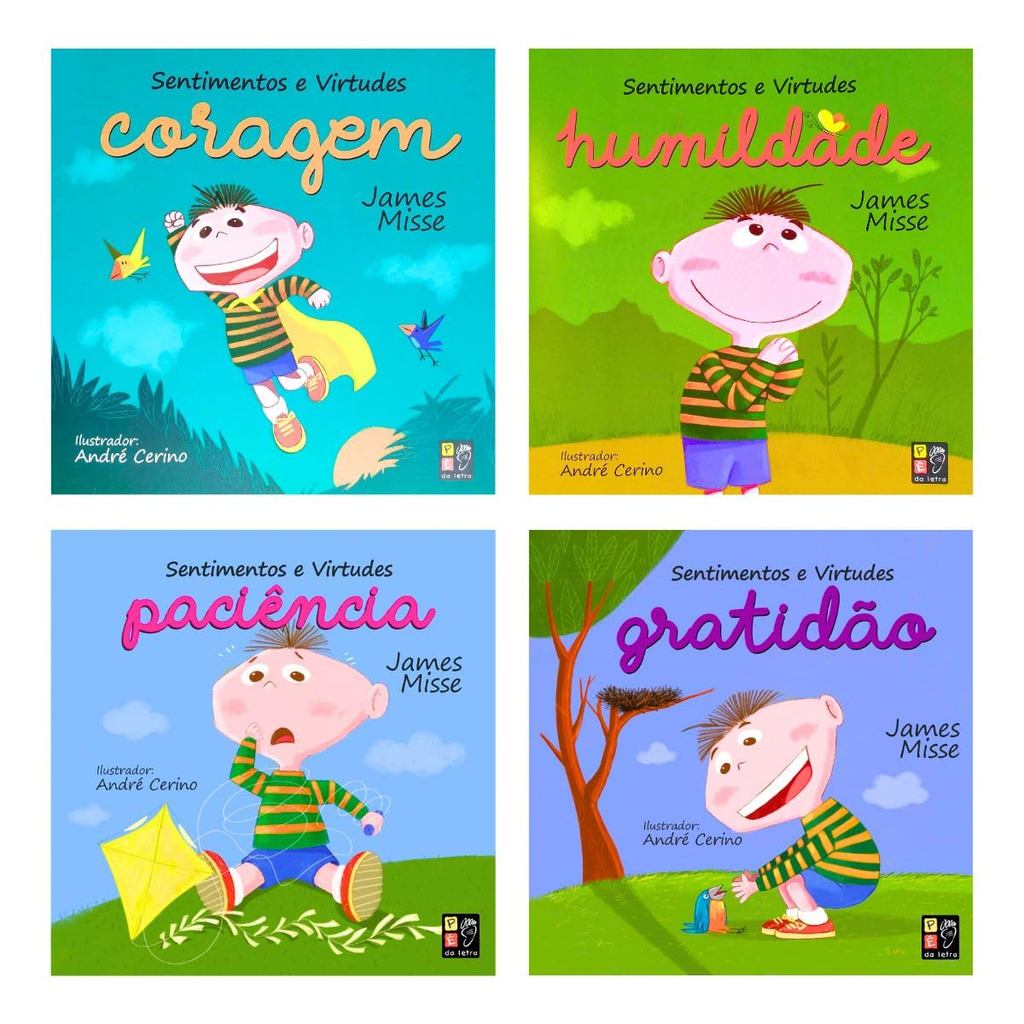 Kit com 4 Livros da Coleção Sentimentos e Virtudes – Editora Pé da Letra