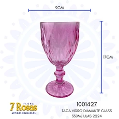 TACA VIDRO DIAMANTE CLASS 330ML LILAS 2224