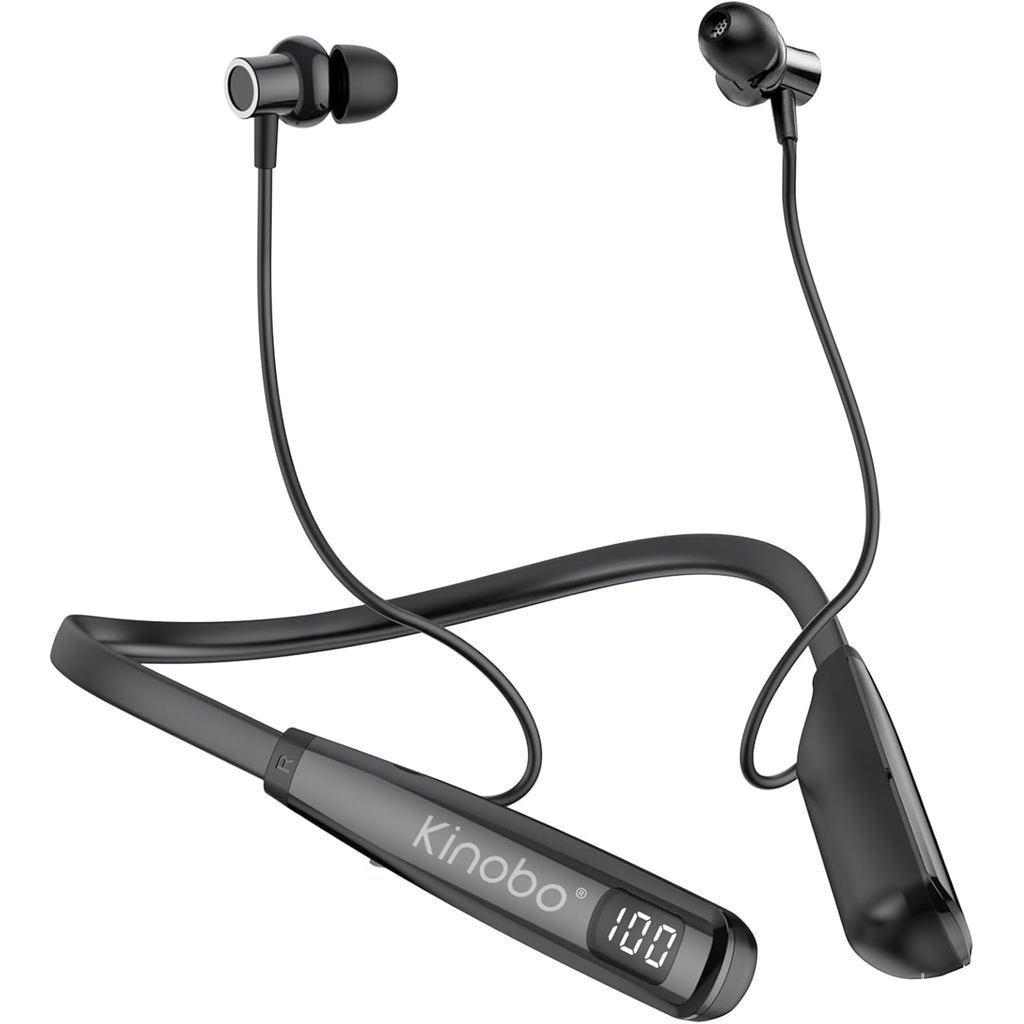 Fones de Ouvido Bluetooth de Pescoço, Bluetooth 6.0, 100 Horas de Reprodução, Fones de Ouvido Esportivos à Prova d'Água 