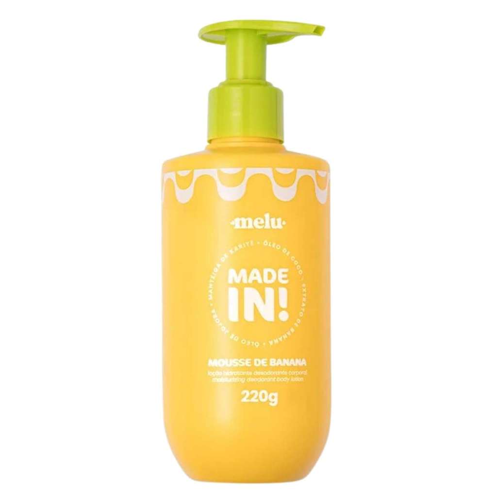 Locao hidratante desodorante corporal mousse de banana melu ruby rose rrb5003 Textura Em Mousse Aroma Adocicado Viciante