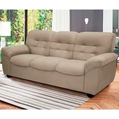 Sofá 03 Lugares Stillus II 204cm Revestido Suede Linoforte