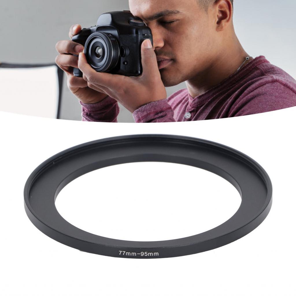 Adaptador de anel de filtro, lente de câmera, leve, profissional, metal completo, 77mm a 95mm, resistência à erosão