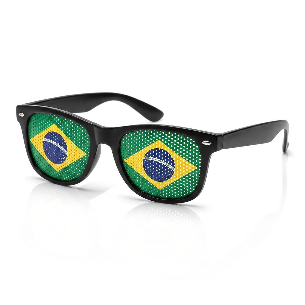 Óculos Do Brasil Verde E Amarelo Tradicional Futebol Copa Do Mundo 2026