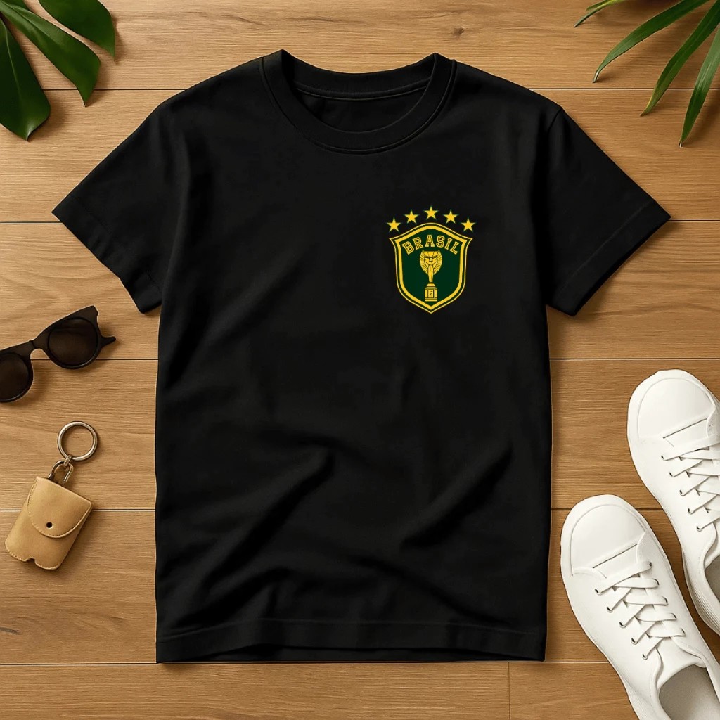 Camiseta Infantil Estampada Rumo ao Hexa Divertida Menino Menina 100% Algodão Confortável Dia a Dia Estilosa Escolar