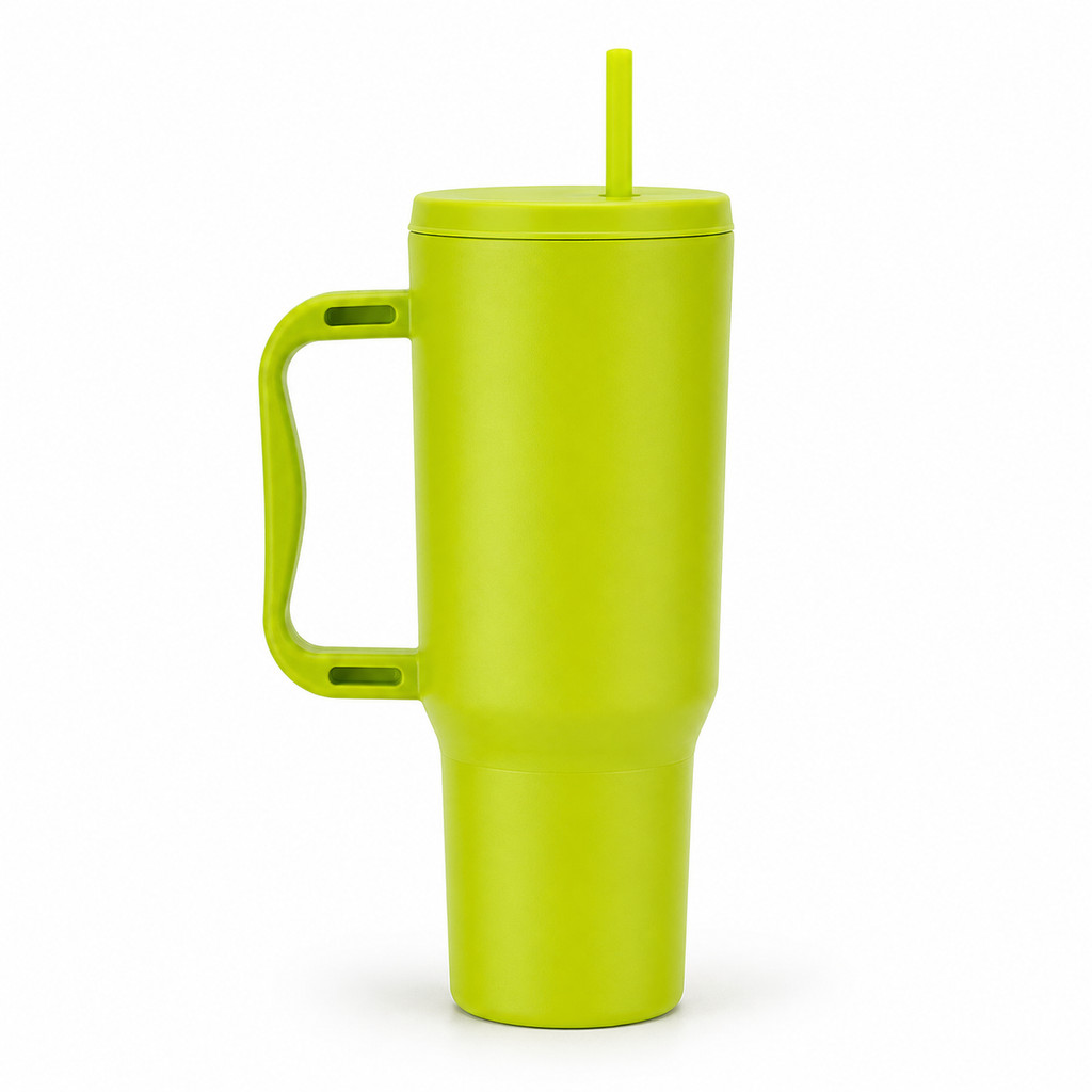 Copo Grande 1200ml Com Alça Canudo Removível Ideal Carro Dia a Dia