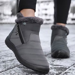 Botas de Neve Femininas Impermeáveis de Couro para o Inverno 2025, Leves, Antiderrapantes, Calçados Quentes de Algodão Y