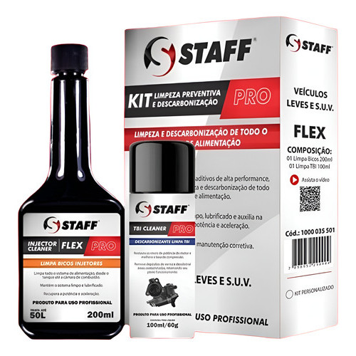 Imagem Kit Aditivo Injector Cleaner Flex Tbi Cleaner Staff