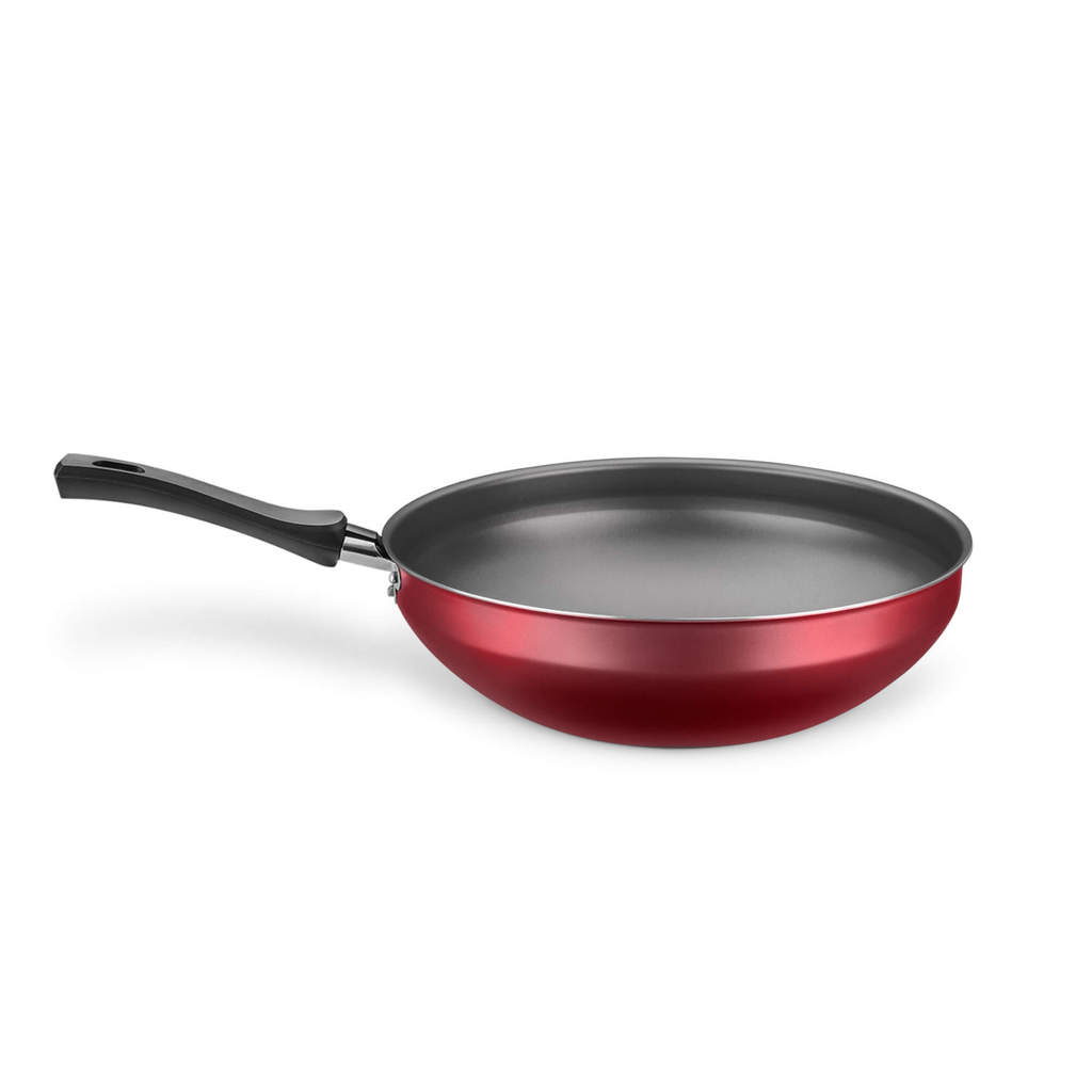 Panela Wok de Alumínio Antiaderente cor cereja n.24 2,8L MTA - 8976