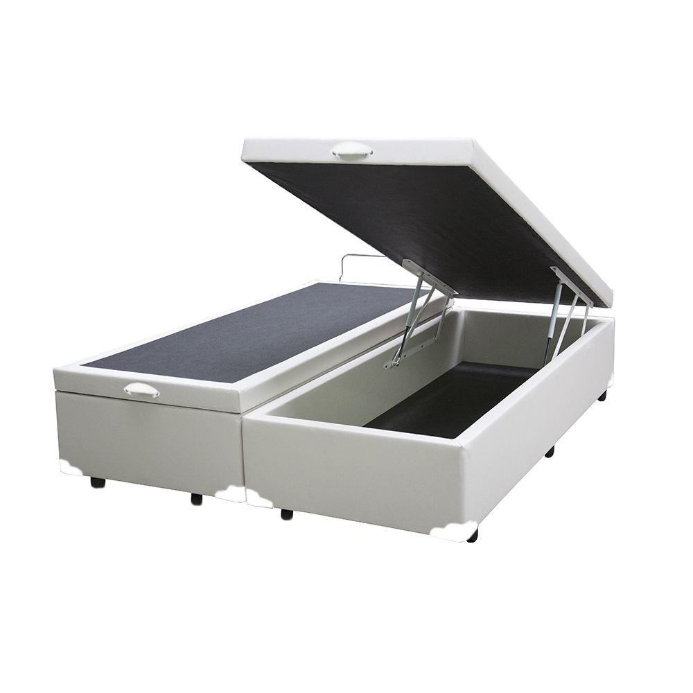 Base Cama Box Bau Bipartido Corino 138X188cm CASAL - Genki Kenko Colchões