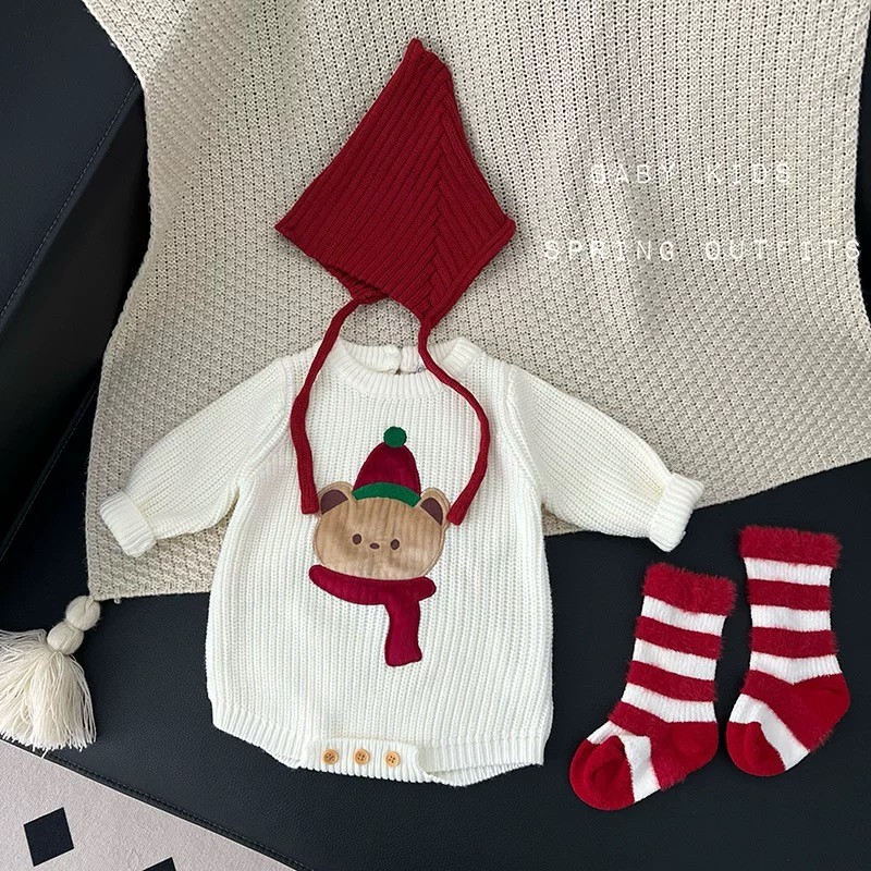 Roupas infantis de outono e inverno para bebês, roupas de outono para bebês, roupas de bebê Super fofas de Natal, pulôve
