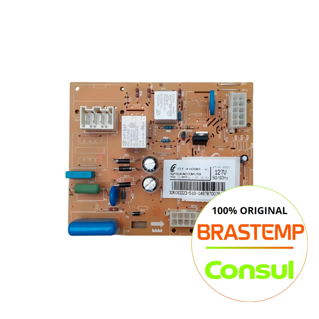 PLACA ELETRÔNICA 127 V PARA GELADEIRA BRASTEMP/CONSUL ORIGINAL – BRM40 – BRM44 – BRM47 (DEMAIS MODELOS NA DESCRIÇÃO)