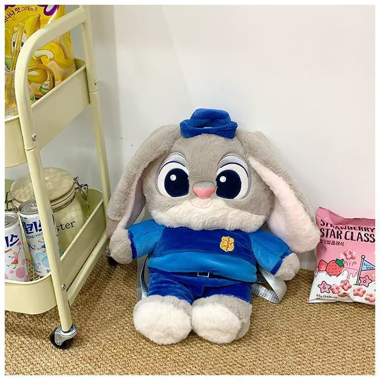 Bolsa de Ombro de Lona com Boneco de Pelúcia de Coelho Fofo, Bolsa Transversal de Raposa, Bolsa de Boneca Destacável, Pr