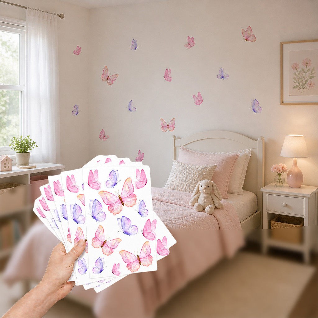 Adesivos de Parede Infantil Borboletas Aquarela – Jardim Encantado para Quarto de Bebê - Oferta